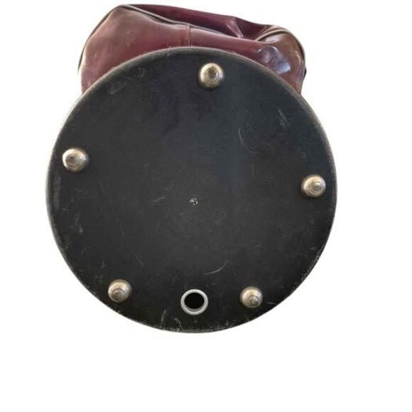 Vintage MacGregor Deep Wine Red Leather Golf Cart Bag w/ Carry Strap & Rain Hood - Picture 10 of 10